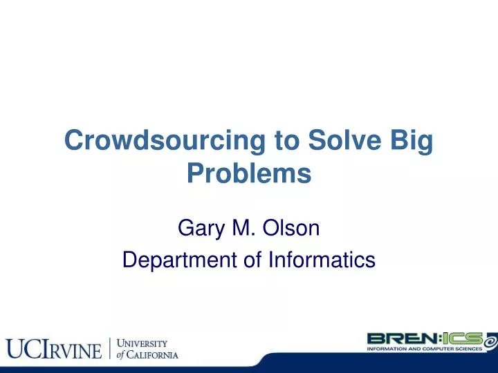 crowdsourcing to solve big problems