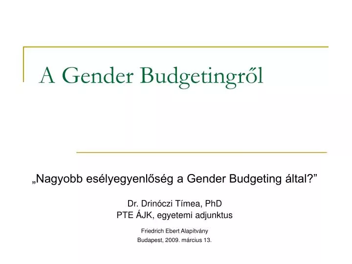 a gender budgetingr l