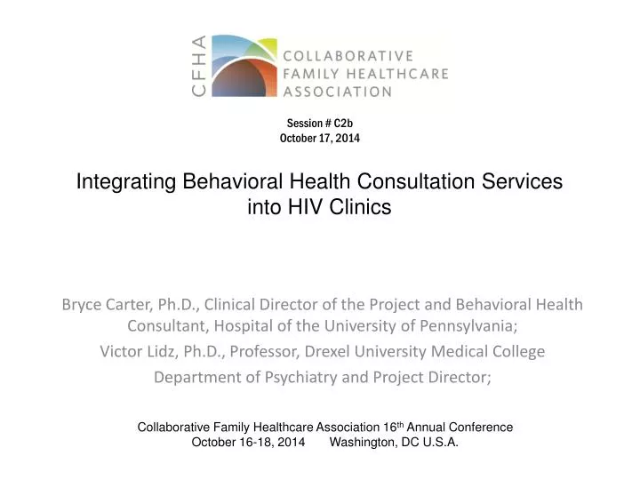 integrating behavioral health consultation services into hiv clinics