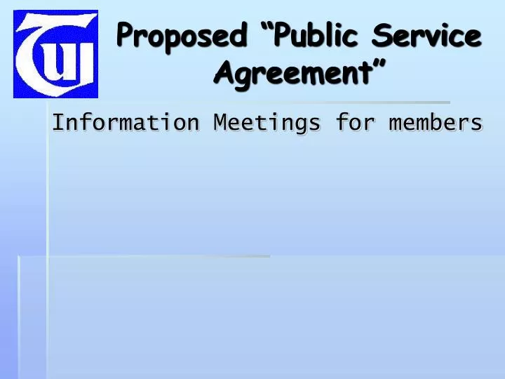 proposed public service agreement