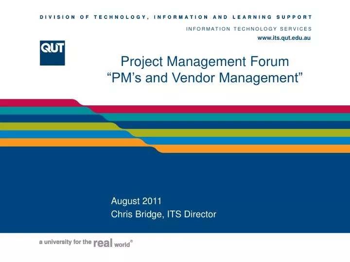 project management fo rum pm s and vendor management