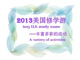 2013 美国修学游 2013 U.S. study tours