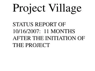 Project Village