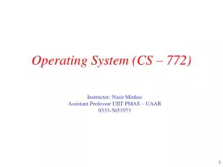 Operating System (CS – 772)