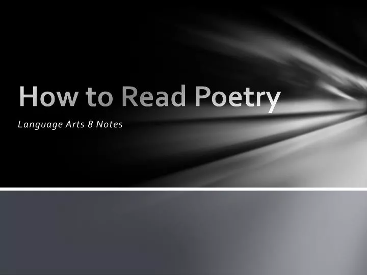 how to read poetry
