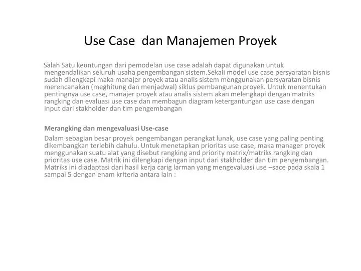 use case dan manajemen proyek