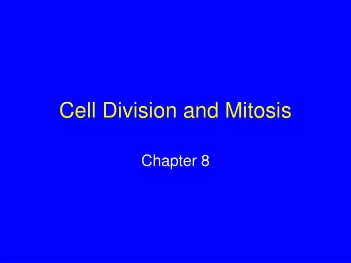 cell division and mitosis
