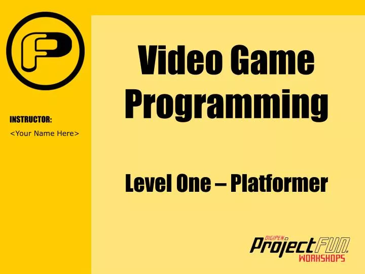 video game programming level one platformer