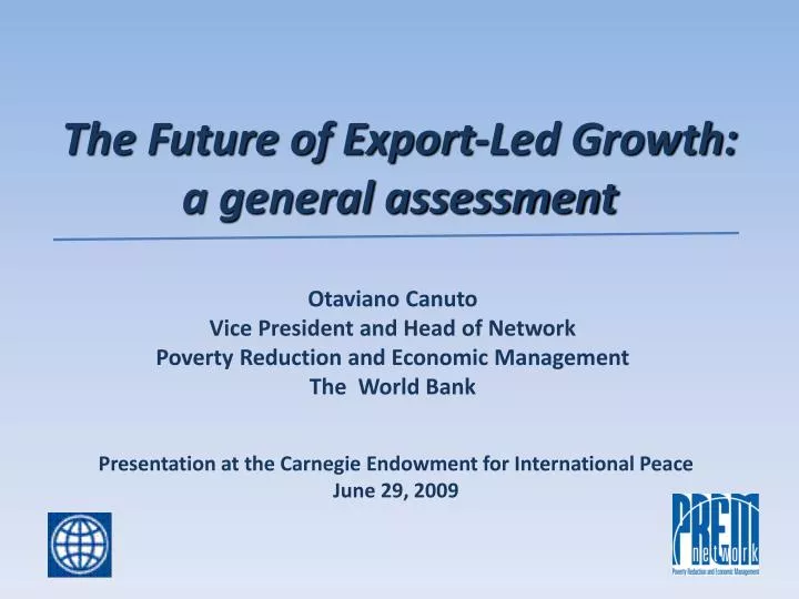 the future of export led growth a general assessment
