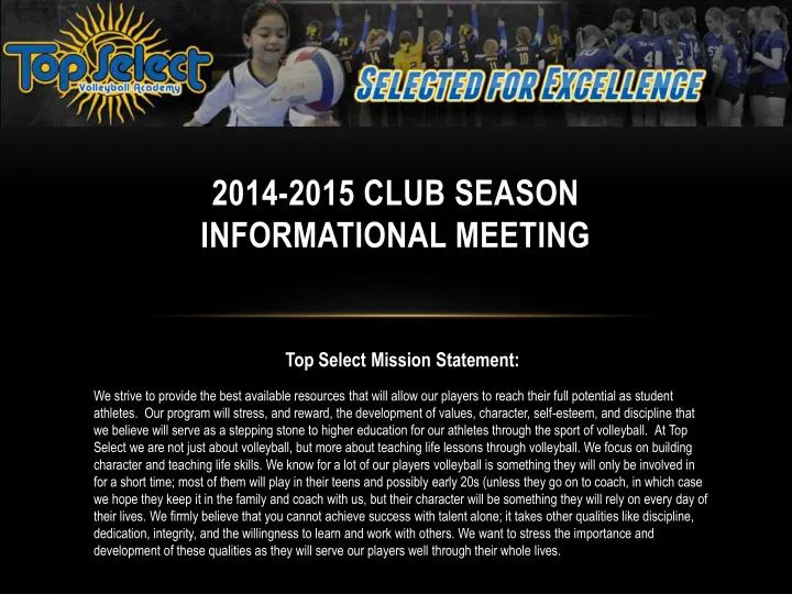 2014 2015 club season informational meeting