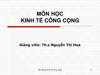m n h c kinh t c ng c ng