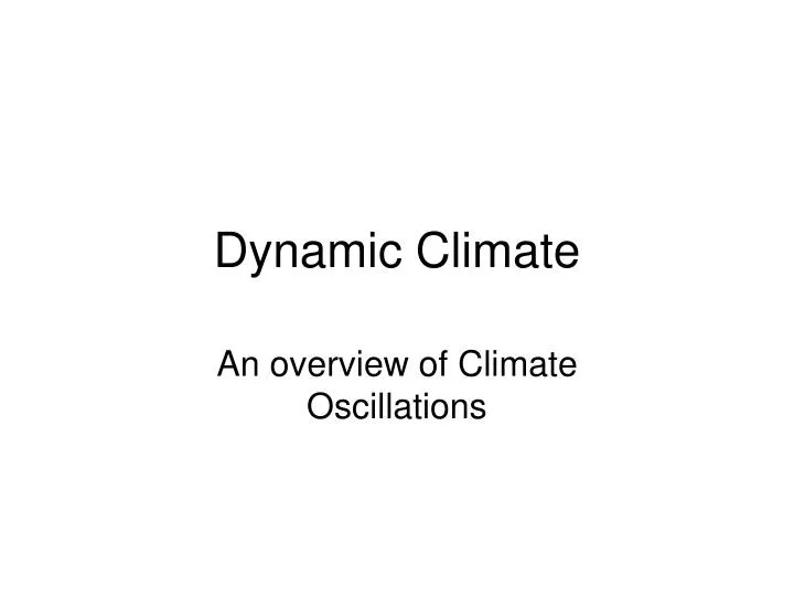 dynamic climate