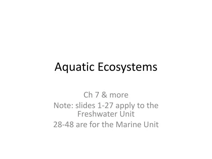 aquatic ecosystems