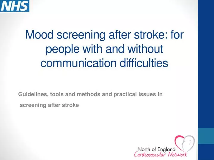 mood screening after stroke for people with and without communication difficulties