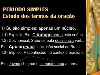 per odo simples estudo dos termos da ora o