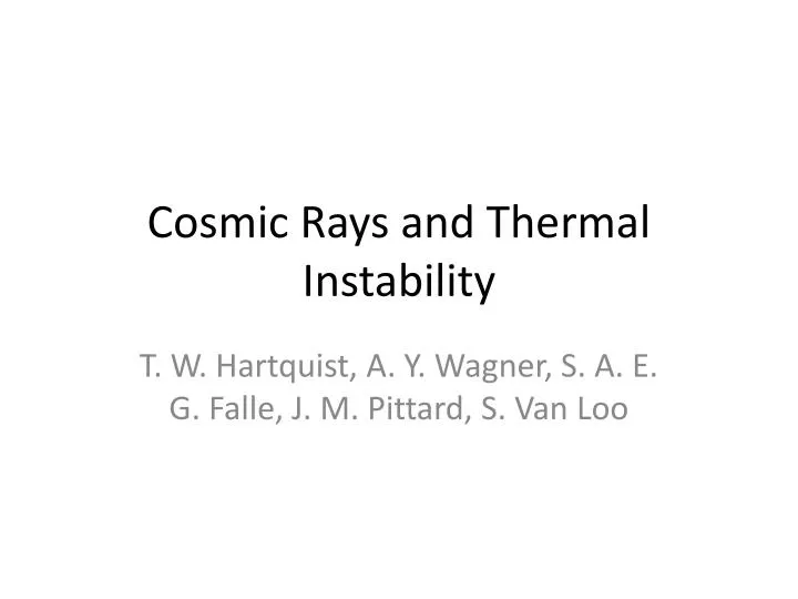 cosmic rays and thermal instability
