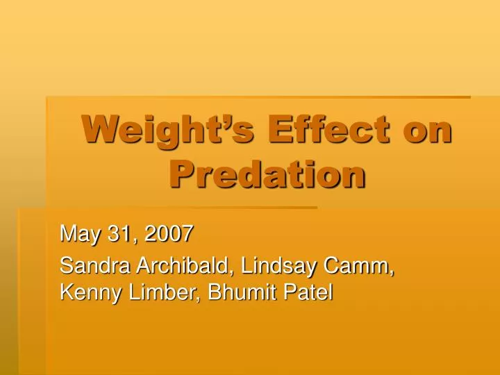weight s effect on predation