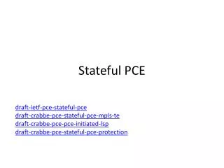 Stateful PCE