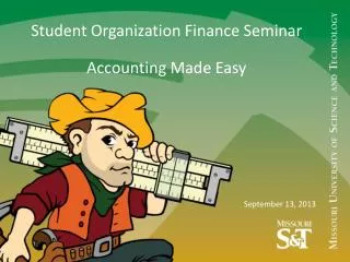 Student Organization Finance Seminar Accounting Made Easy