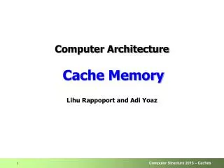 Computer Architecture Cache Memory