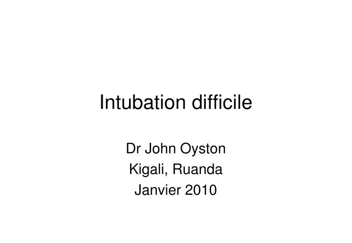 intubation difficile