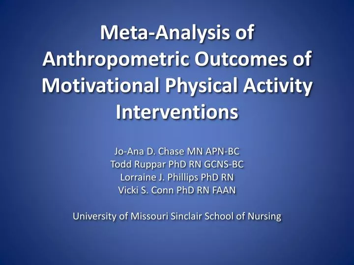 meta analysis of anthropometric outcomes of motivational physical activity interventions