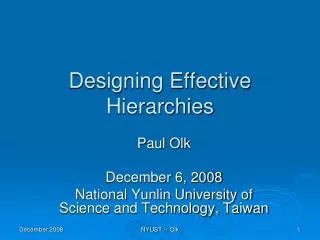 Designing Effective Hierarchies