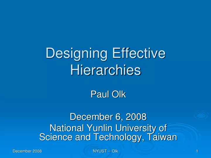 designing effective hierarchies