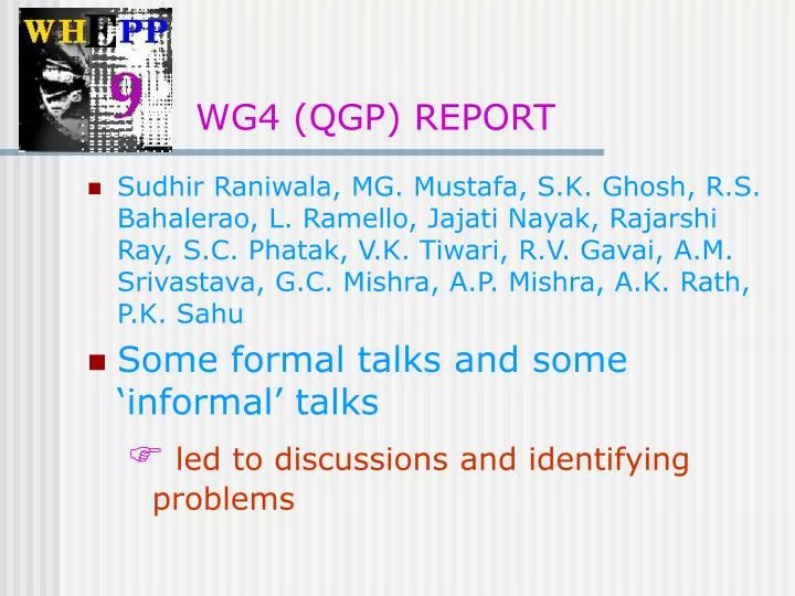 wg4 qgp report