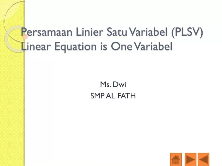 persamaan linier satu variabel plsv linear equation is one variabel