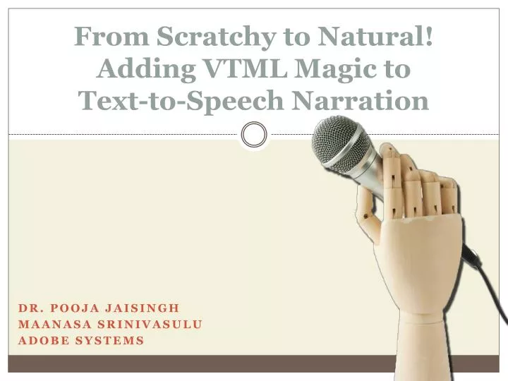 from scratchy to natural adding vtml magic to text to speech narration