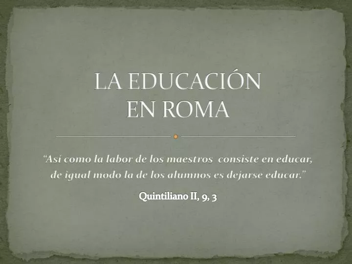 la educaci n en roma