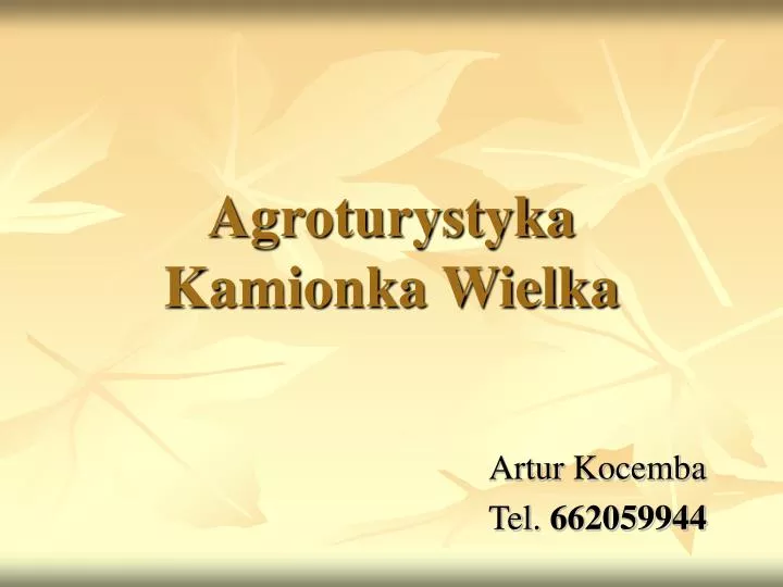 agroturystyka kamionka wielka