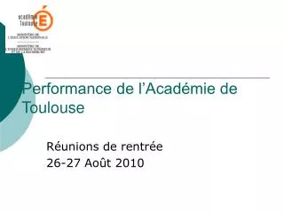 Performance de l’Académie de Toulouse
