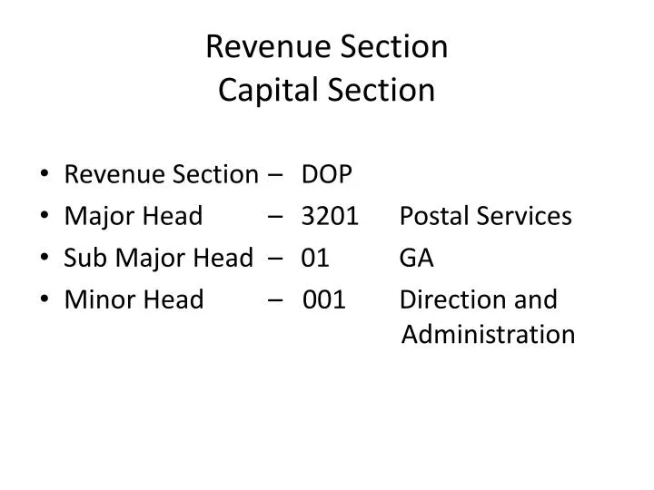 revenue section capital section