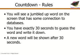 Countdown - Rules