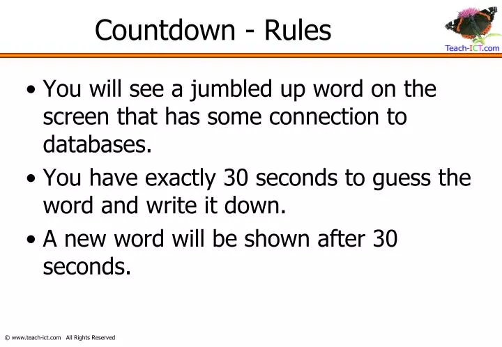 countdown rules