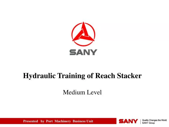 hydraulic training of reach stacker medium level