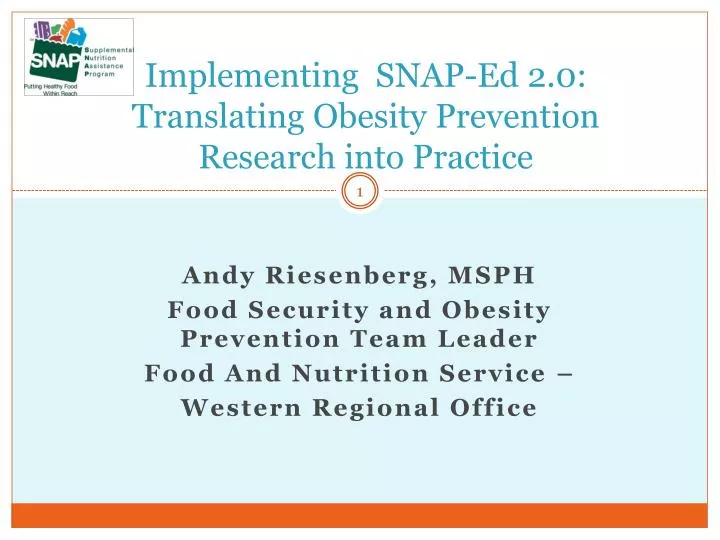 implementing snap ed 2 0 translating obesity prevention research into practice