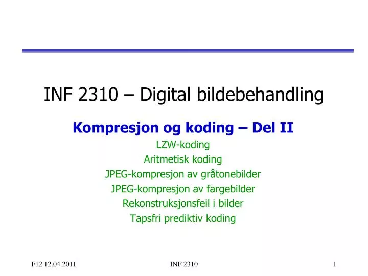 inf 2310 digital bildebehandling