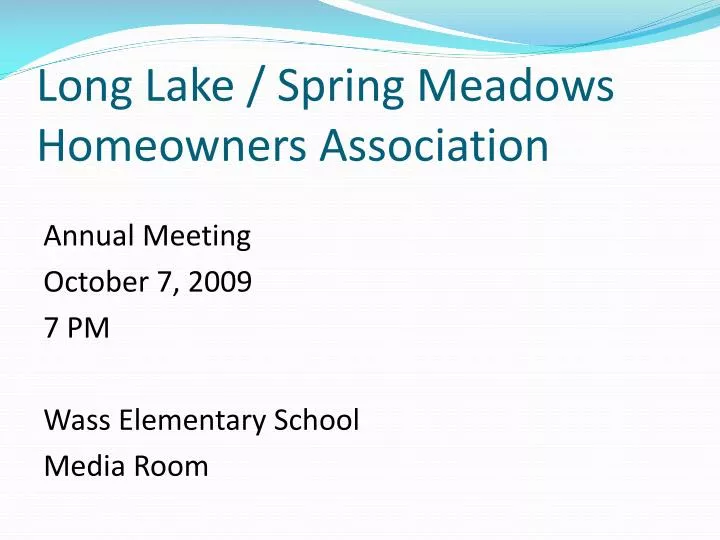 long lake spring meadows homeowners association