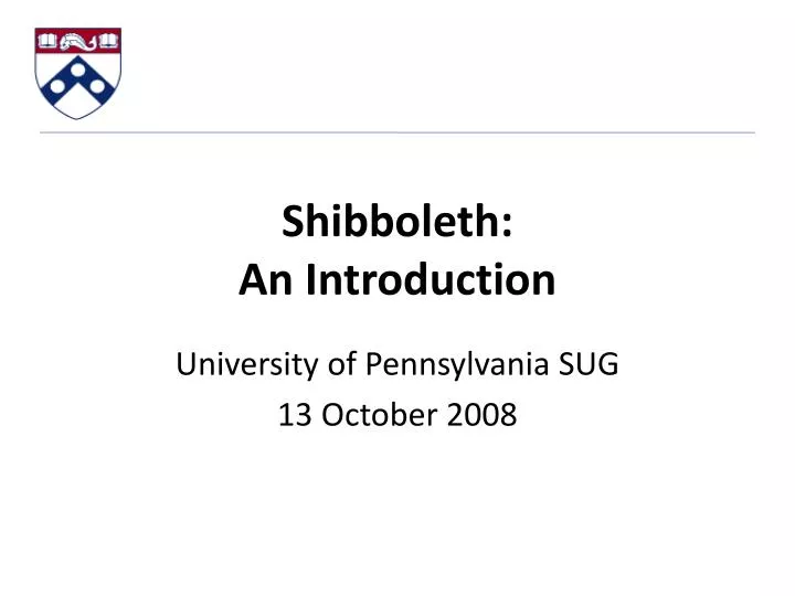 shibboleth an introduction