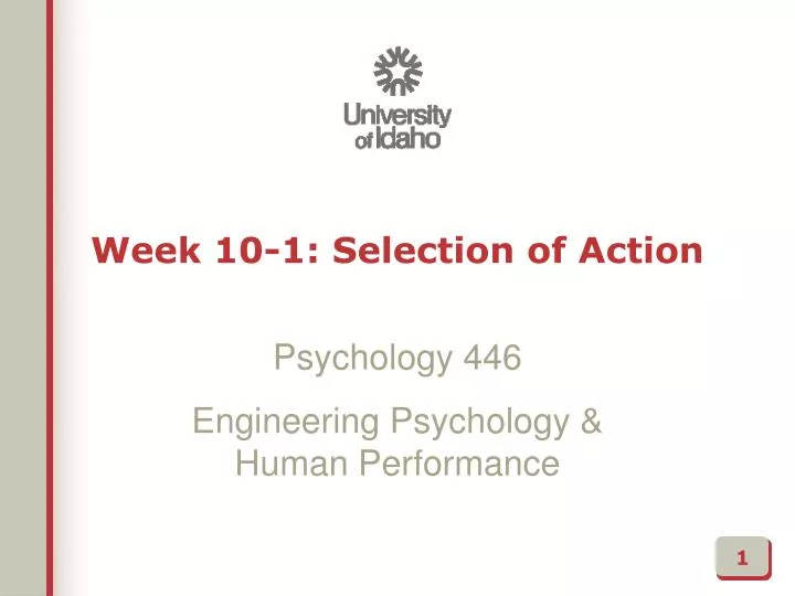 week 10 1 selection of action