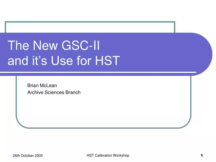 the new gsc ii and it s use for hst