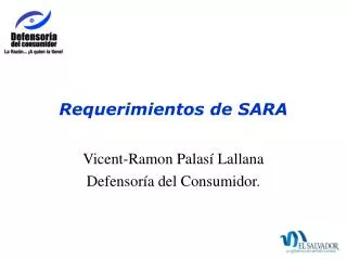 Requerimientos de SARA