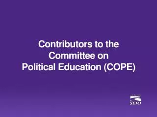 Contributors to the Committee on Political Education (COPE)