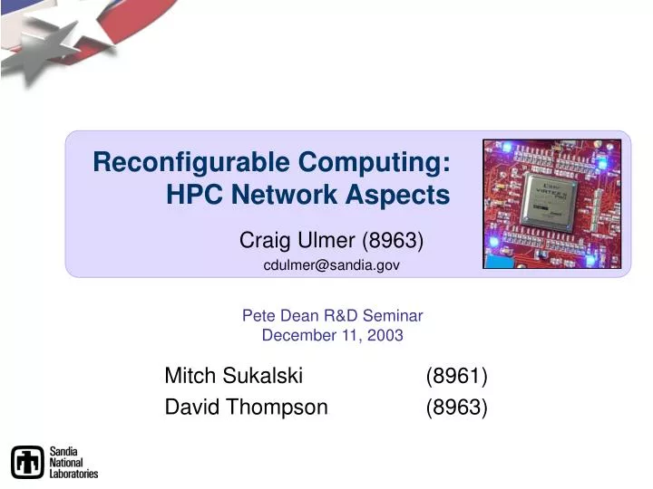 reconfigurable computing hpc network aspects