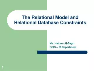 The Relational Model and Relational Database Constraints