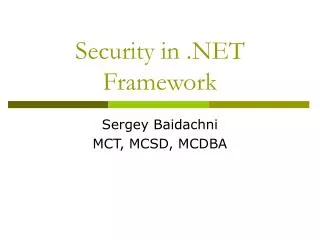 Security in .NET Framework