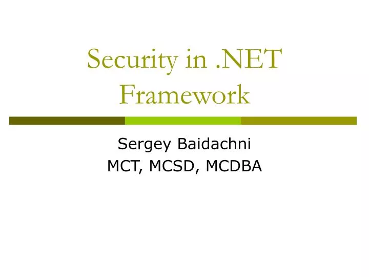 security in net framework